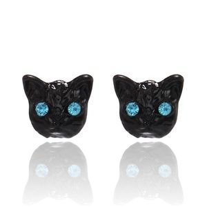 🆕 Halloween Black Cat Spooky Stud Earrings 🆕